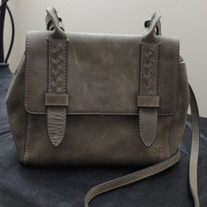 Frye satchel crossbody grey leather